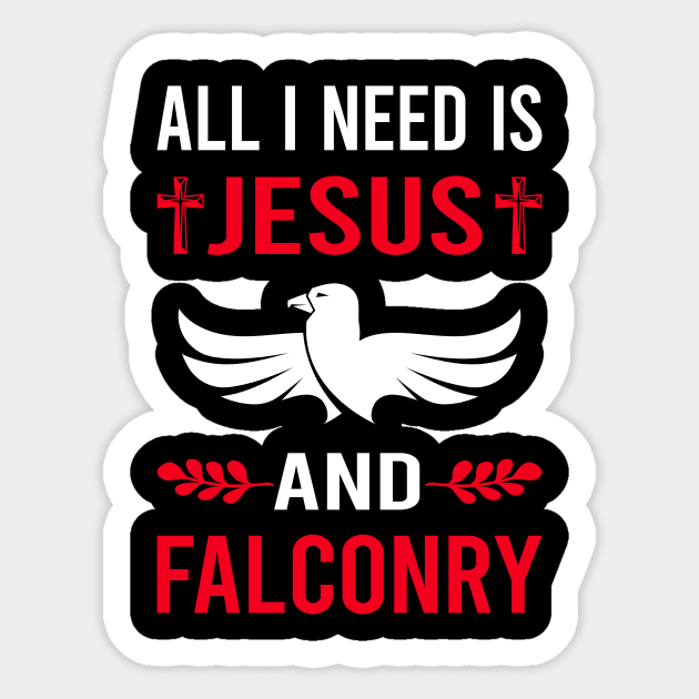 I Need Jesus And Falconry Falconer Sticker by Bourguignon Aror